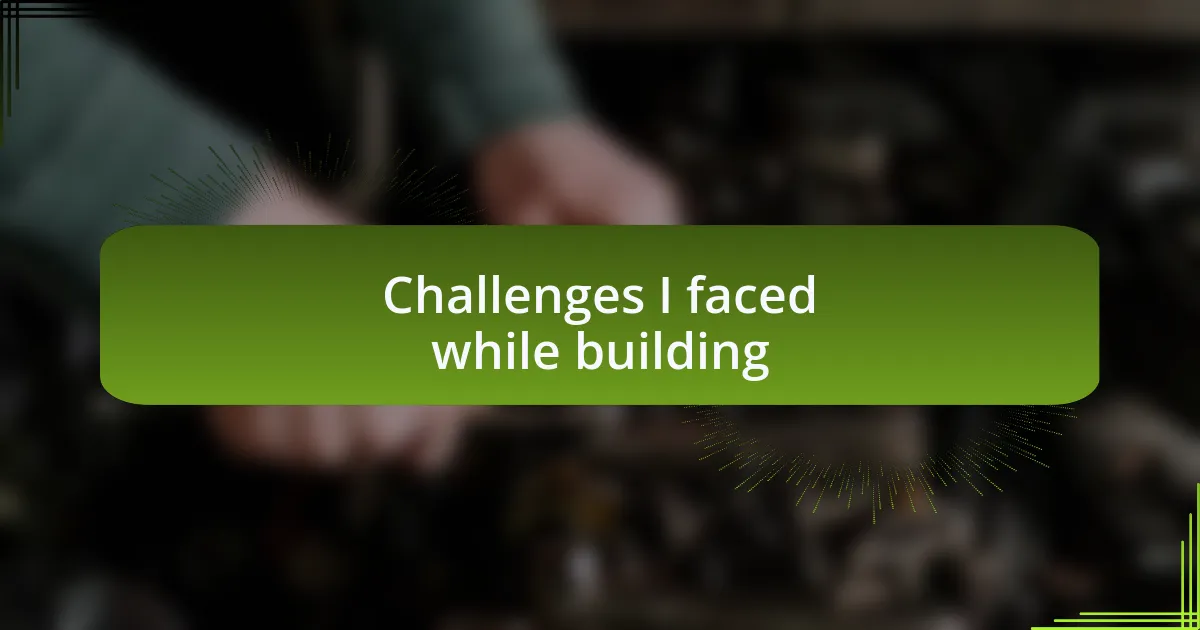 Challenges I faced while building