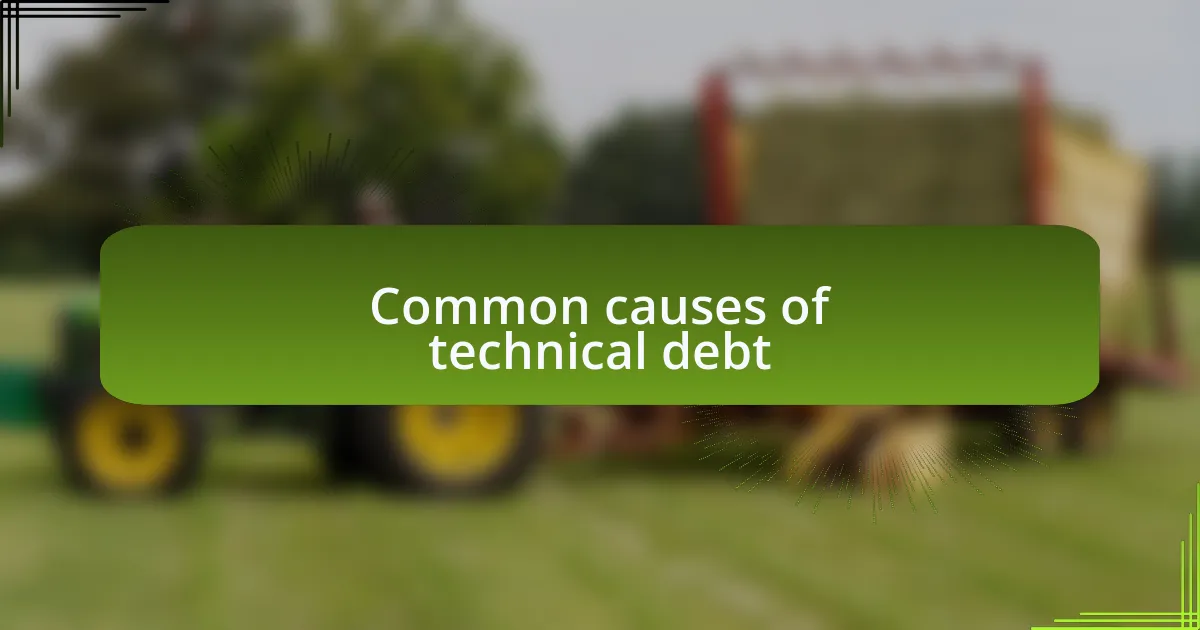 Common causes of technical debt