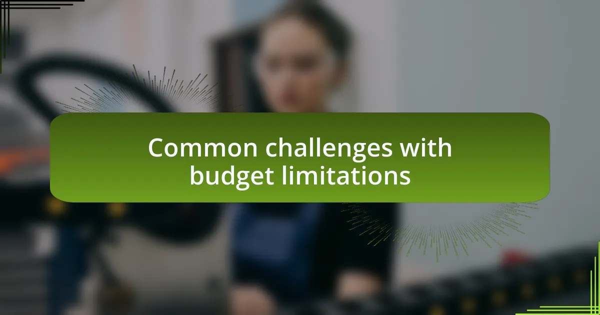 Common challenges with budget limitations