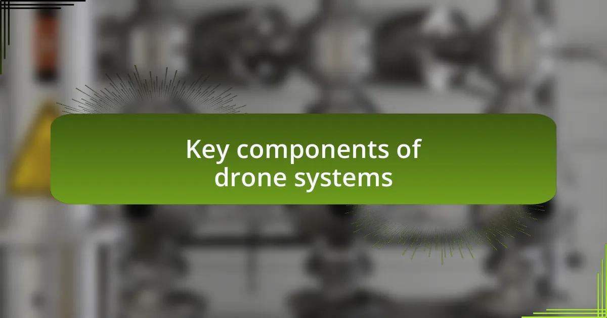 Key components of drone systems
